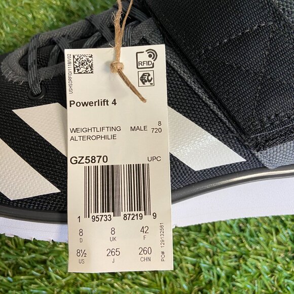 Adidas Powerlift 4 Black Grey Athletic Weightlifting Shoes Men 8.5 Wmn 10 GZ5870 main image 4